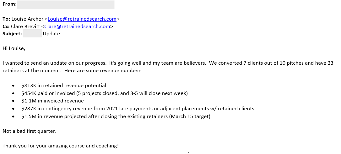 $813K retained revenue potential, 7 of 10 pitches converted