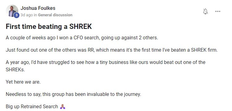 Joshua Foulkes — First time beating a SHREK firm